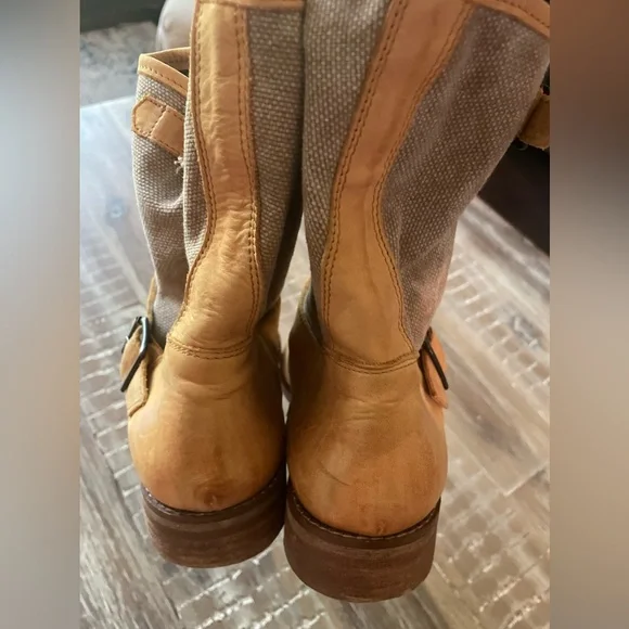 Anthropologie Lockeed tan burnished ankle boots booties. Made in Italy size 37 - Picture 4 of 11